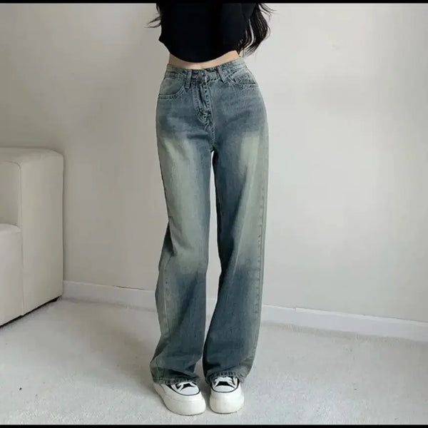 [BUNJANG] Jacoo Shop Wide Leg Jeans Long S / 에이블리 자꾸샵 와이드 청바지 롱S