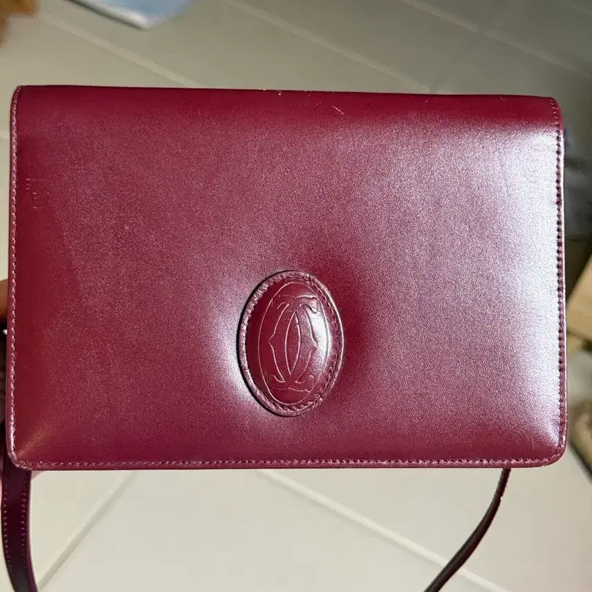 [BUNJANG] Cartier Marcello Shoulder Bag Burgundy / 까르띠에 마르첼로 숄더백 버건디(정품)