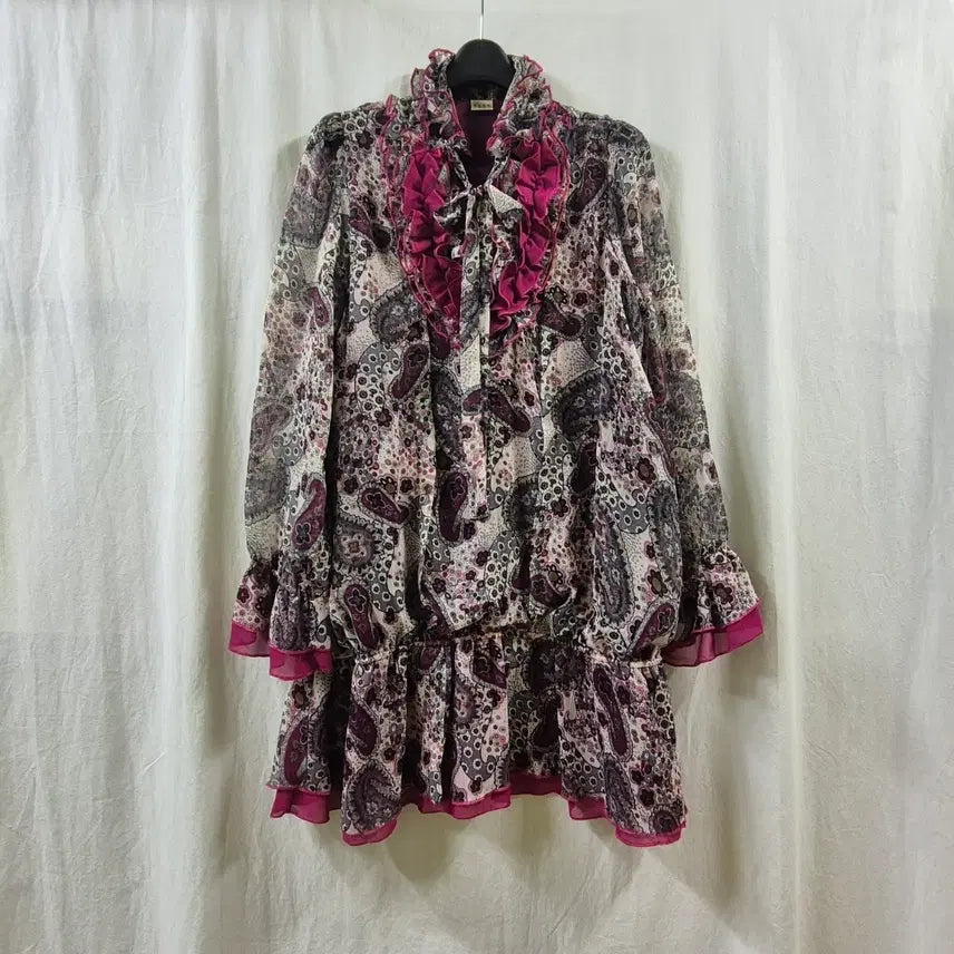 [BUNJANG] Axes Femme Paisley Chiffon Blouse Dress / AXES FEMME 페이즐리 쉬폰 블라우스 원피스