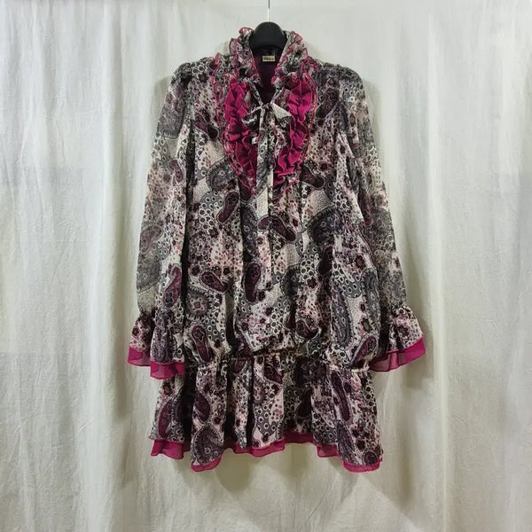 [BUNJANG] Axes Femme Paisley Chiffon Blouse Dress / AXES FEMME 페이즐리 쉬폰 블라우스 원피스