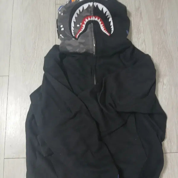 [BUNJANG] BAPE Stussy Shark Hoodie Zip-Up (Gray Camo, L) / 베이프 스투시 후드집업 L
