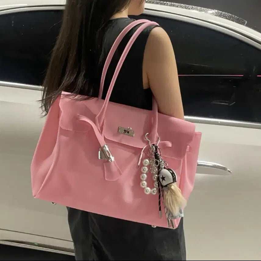 [BUNJANG] Jelly Birkin Bag (Includes Lock and Keys) Pink / 미개봉 새상품 젤리버킨백 (열쇠 자물쇠 포함) 핑크