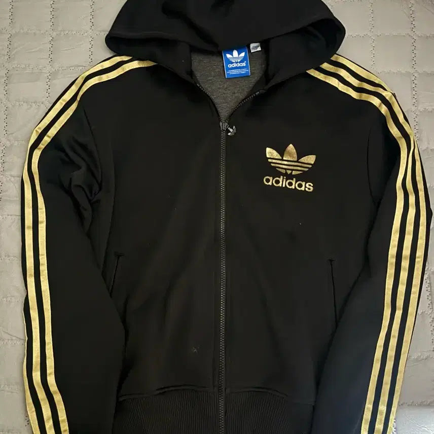 [BUNJANG] Adidas Black & Gold Track Jacket Jersey / 아디다스 검골 후드집업 져지 트랙탑 희귀져지