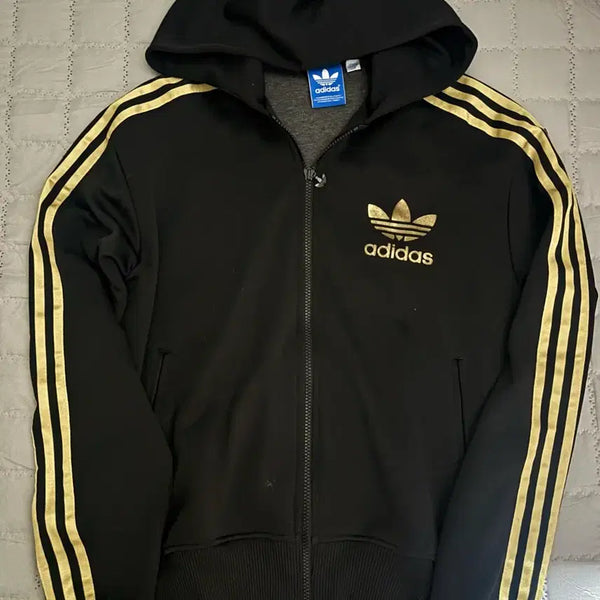 [BUNJANG] Adidas Black & Gold Track Jacket Jersey / 아디다스 검골 후드집업 져지 트랙탑 희귀져지