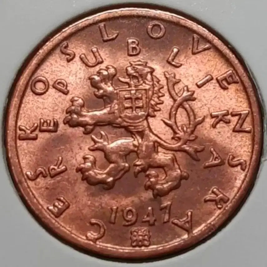 [BUNJANG] 1947 Czechoslovakia 50 Haleru Unused Coin / 희귀 체코슬로바키아 미사용 1947년 50할레루.외국주화 주화 화폐 동전
