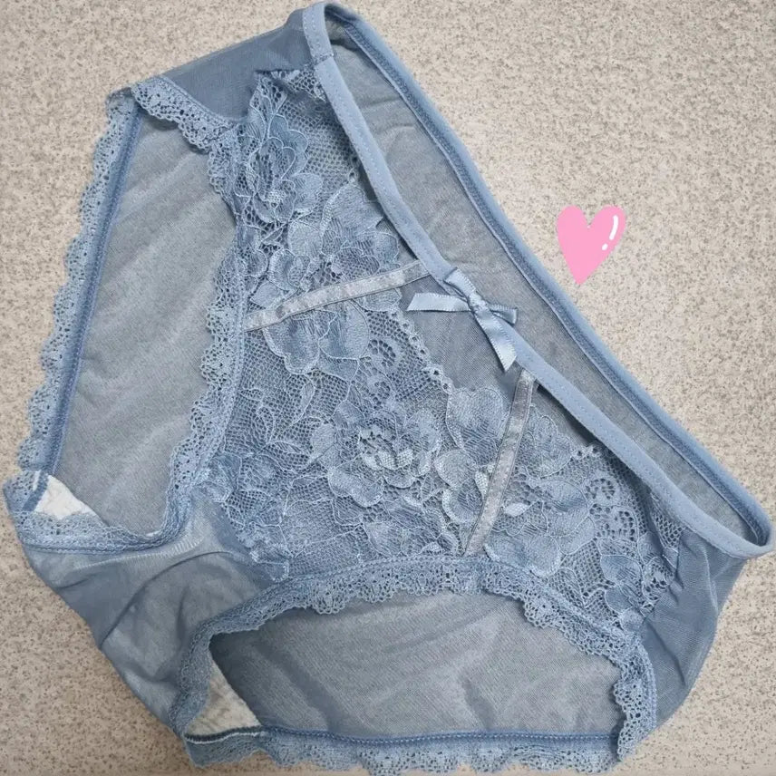 [BUNJANG] Blue Lace Mesh Panties (Used) / 블루 레이스 망사 팬티(중고)