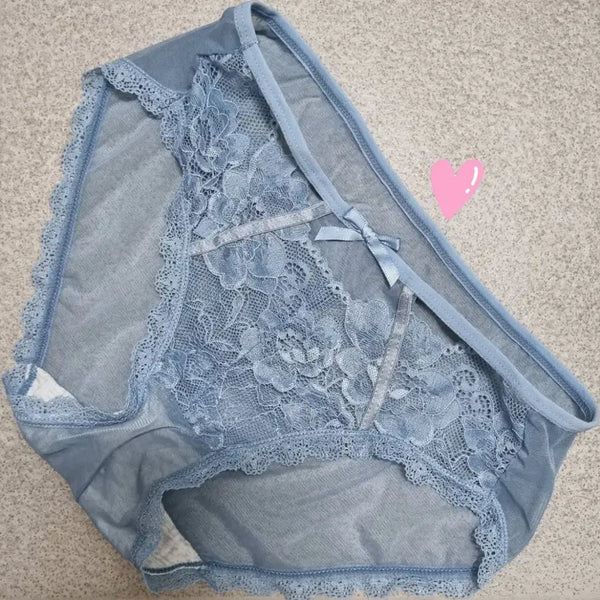 [BUNJANG] Blue Lace Mesh Panties (Used) / 블루 레이스 망사 팬티(중고)