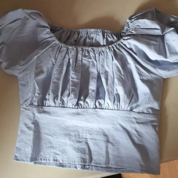 [BUNJANG] 8seconds Sky Blue Puff Blouse / [에잇세컨즈] 하늘색 퍼프 블라우스