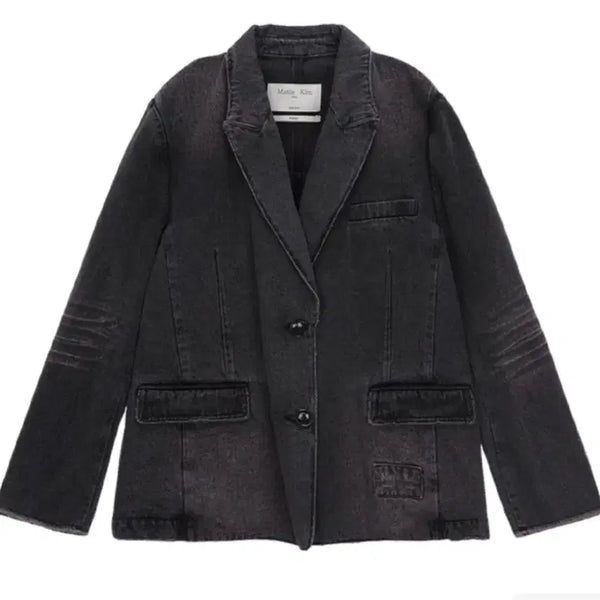 [BUNJANG] Matinkim Washed Denim Blazer Gray / 마뗑킴 워시드 데님 블레이저 그레이