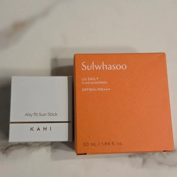 [BUNJANG] KAHI Airy Fit Sunstick & Sulwhasoo UV Daily Fluid Sunscreen / 카히 에어리핏 선스틱 설화수 UV 데일리 플루이드 선크린 및 가히선크림
