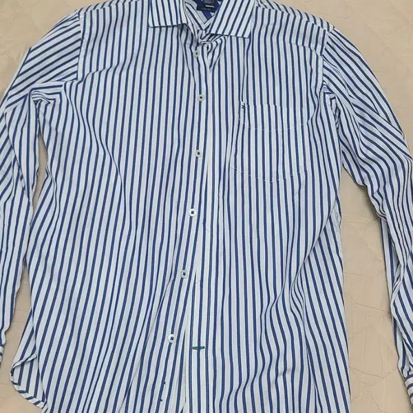 [BUNJANG] Tommy Hilfiger Striped Button-Up Shirt Men's / 타미힐피거 스트라이프 셔츠 남성용