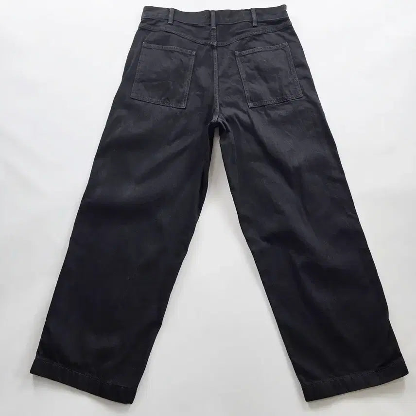 [BUNJANG] Uniqlo Black Washed Wide Tapered Denim Pants Size 34 / 유니클로 청바지 흑청 와이드 데님팬츠 사이즈34 R6612