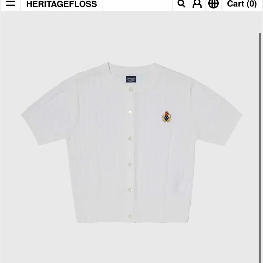 [BUNJANG] Heritage Floss Crest Cable Half-Sleeve Cardigan / 헤리티지플로스  가디건 CREST CABLE HALF-SLEEVE