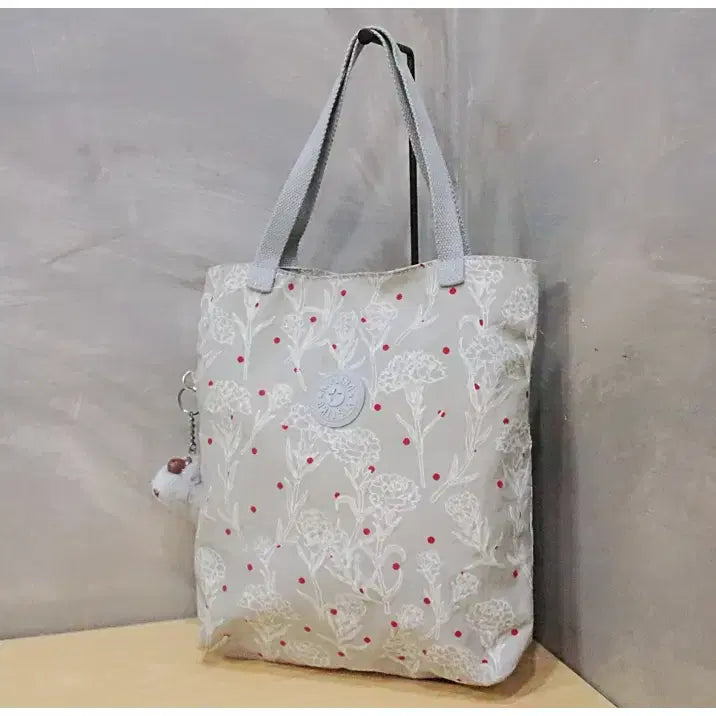 [BUNJANG] Kipling Dot Flower Print Tote Bag / 키플링 도트 플라워 프린트 토트백