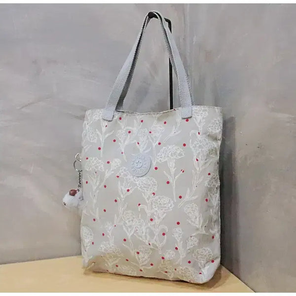 [BUNJANG] Kipling Dot Flower Print Tote Bag / 키플링 도트 플라워 프린트 토트백