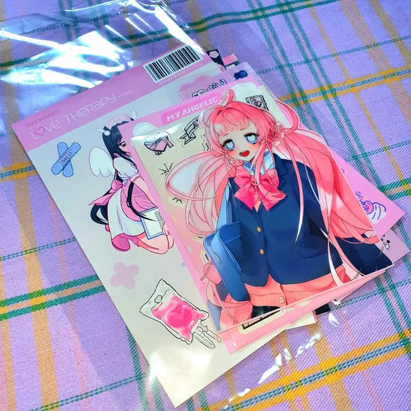 [BUNJANG] Pink Scrap Sticker Bundle Set / 다꾸 스티커 자투리 모음 핑크 랜봉 일괄