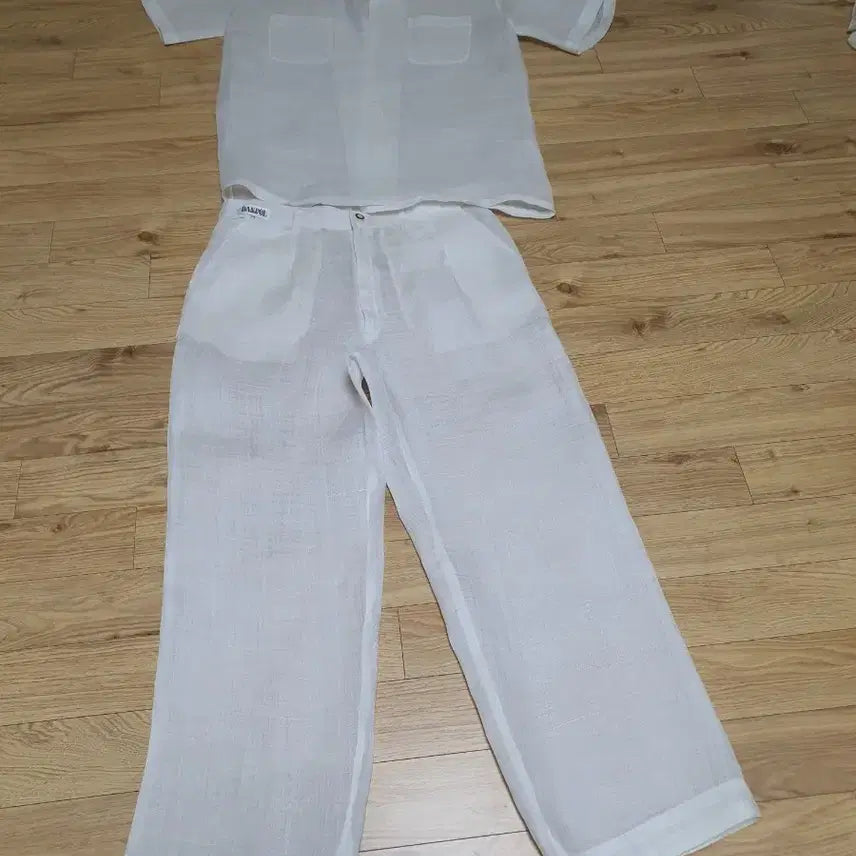 [BUNJANG] Danpol White Ramie Shirt and Pants Set Size 32 / 모시셔츠랑 모시바지 한벌 32사이즈. (드라이완료)