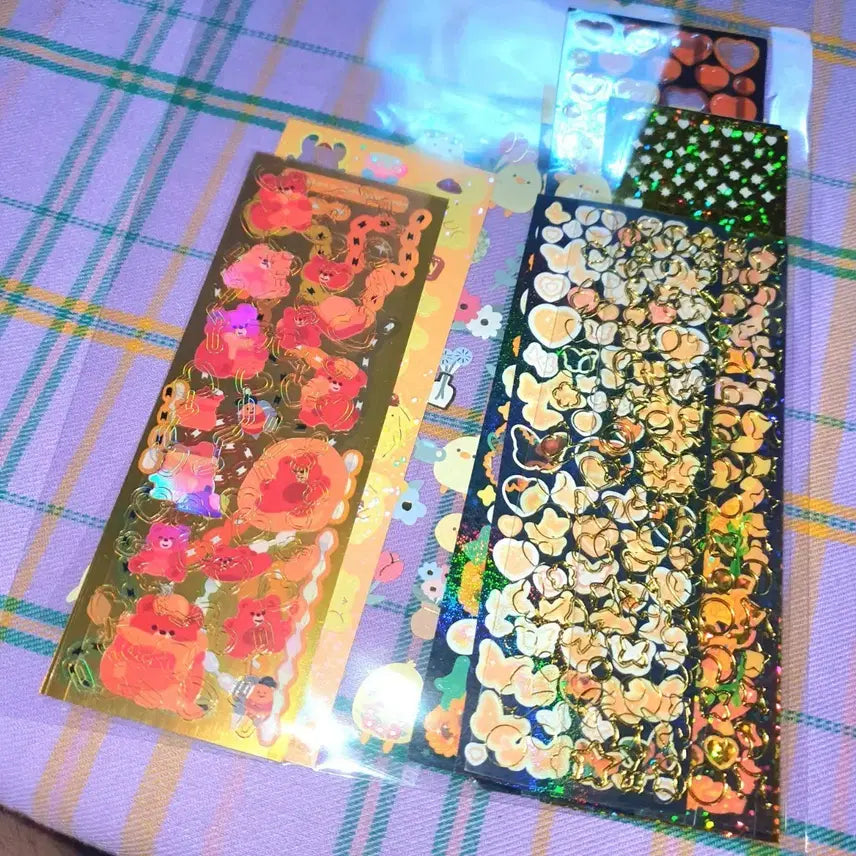 [BUNJANG] Yellow Assorted Scrapbooking Stickers Bundle Set / 다꾸 스티커 자투리 모음 랜봉 옐로우 일괄