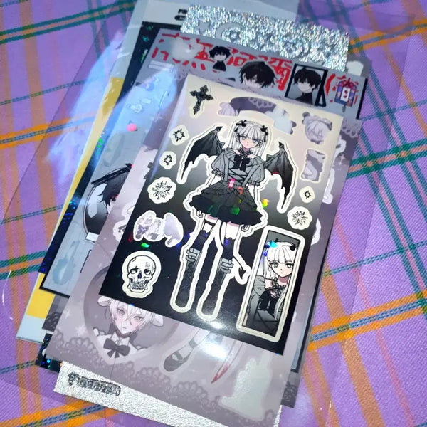 [BUNJANG] Diar_y Decor Sticker Scraps Bundle Set White Black / 다꾸 스티커 자투리 모음 랜봉 화이트 블랙 일괄