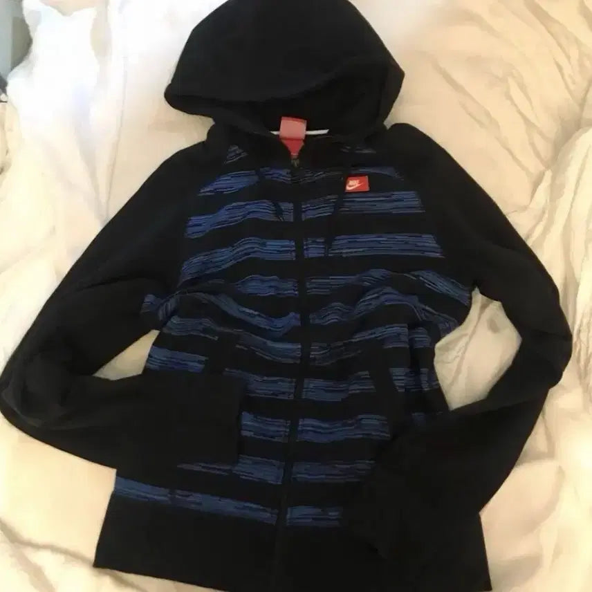 [BUNJANG] Nike Blue Stripe Hooded Zip-Up Goth Punk / 나이키 후드집업 블루 스트라이프 고스펑크