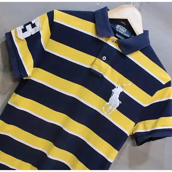 [BUNJANG] Polo Ralph Lauren Custom-Fit Stripe Short-Sleeve PK T-Shirt (Unisex M) / 폴로 랄프로렌 커스텀핏 스트라이프 반팔 PK 티셔츠 (공용M)