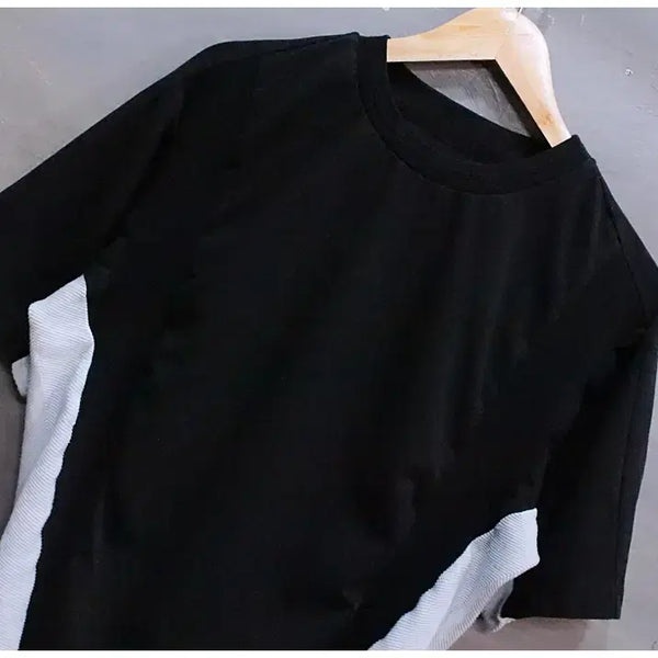 [BUNJANG] System Homme 19SS Knit Color Block Short Sleeve T-Shirt (Men's 95) / 시스템옴므 19ss 니트 배색 반팔 티셔츠 (남성95)