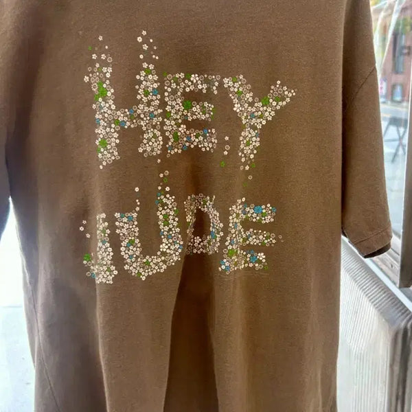 [BUNJANG] ECRU "Hey Jude" Sequin Cotton T-Shirt / ECRU스팽클 코튼 티셔츠 새상품