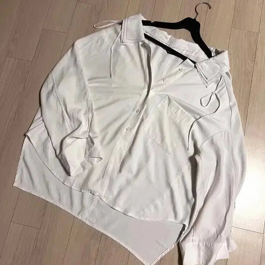 [BUNJANG] ANY Shirring Blouse Pale Pink / 제평 애니 ANY 셔링 차르르 블라우스 페일핑크 루즈핏 찰랑 셔츠 자켓 가디건
