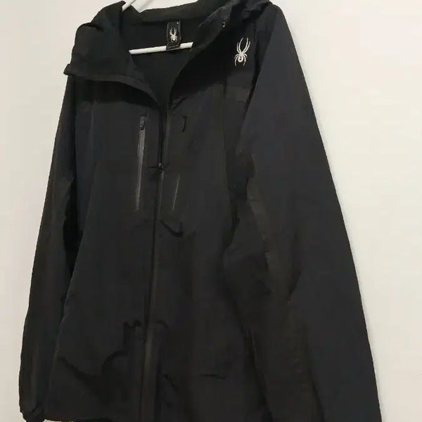 [BUNJANG] Spider Black Hooded Windbreaker Jumper / 스파이더 블랙 후드 바람막이 점퍼