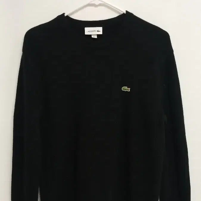 [BUNJANG] Lacoste Black Round Neck Knit / 라코스테 블랙 라운드넥 니트