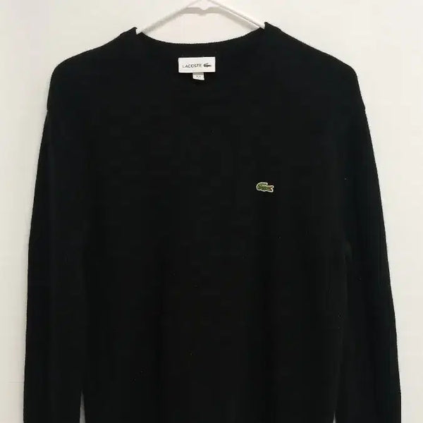 [BUNJANG] Lacoste Black Round Neck Knit / 라코스테 블랙 라운드넥 니트