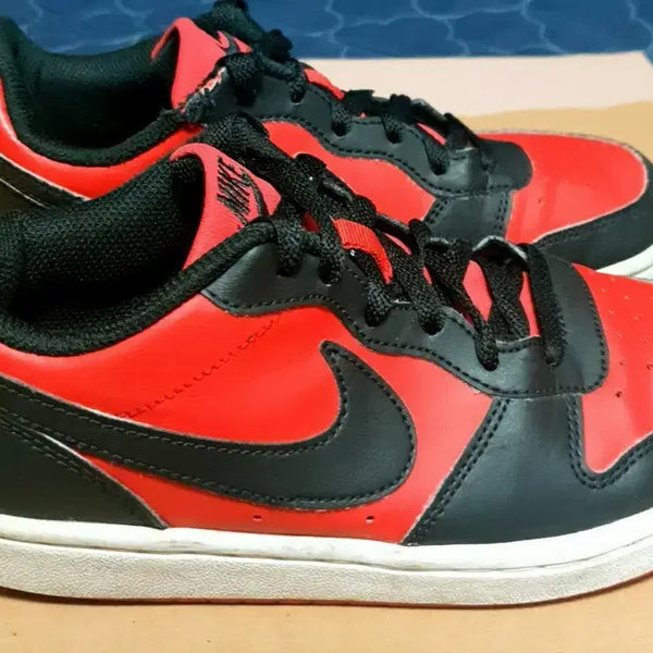 [BUNJANG] Nike Court Borough Low Sneakers Red Black (235) / 나이키 코트 버로우 유니버시티레드 블랙 로우 스니커즈 (235)