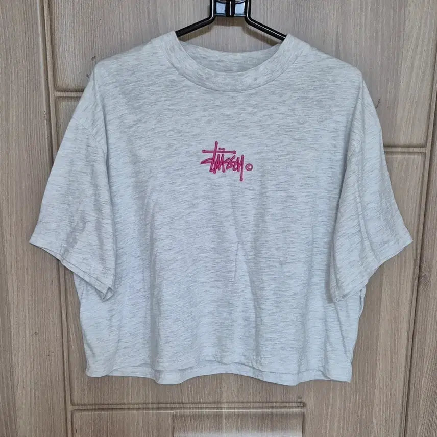 [BUNJANG] Stussy Women's Cropped T-Shirt Grey Cotton Blend Size 55-66 / 스투시 크롭 반팔티 (여성)6