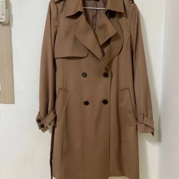 [BUNJANG] LINE Women's Trench Coat Brown / 라인 여성 트렌치코트 브라운