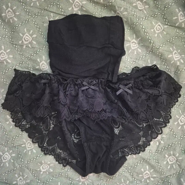 [BUNJANG] Used Black Lace Pantyhose / 중고 여성여자 블랙  팬티 스타킹