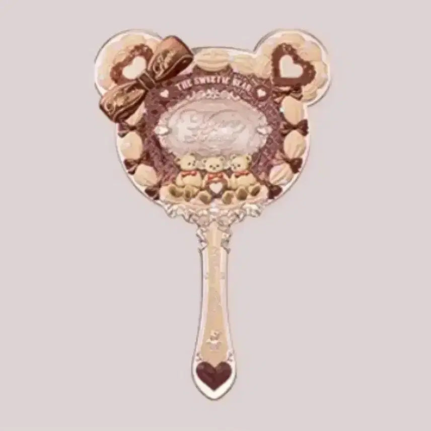 [BUNJANG] Flower Knows Sweety Bear Caramel Brown Hand Mirror (Sealed) / (미개봉) 플라워노즈 스위티베어 카라멜브라운 손거울