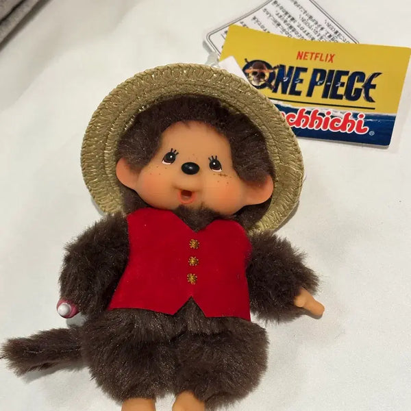 [BUNJANG] One Piece Luffy Monchhichi Limited Edition Keychain New / 원피스 루피 몬치치 키링 한정판 새상품