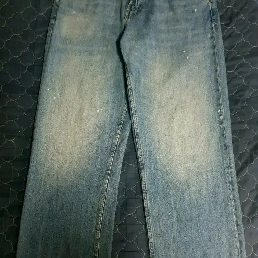 [BUNJANG] ZARA Loose Baggy Fit Damage Vintage Washing Denim Pants Middle Blue / 자라 루즈 배기핏 데미지 빈티지워싱 데님팬츠 미들블루 (34)