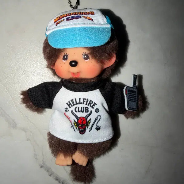 [BUNJANG] Stranger Things Hellfire Club Monchhichi Keychain / 기묘한 이야기 스띵 헬파이어 클럽 몬치치 키링