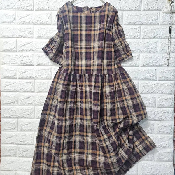[BUNJANG] Checkered Long Dress / 체크 롱원피스