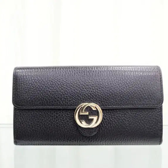 [BUNJANG] Gucci Interlocking Long Wallet Black 615524 / 중고 구찌 인터로킹 장지갑 블랙 615524