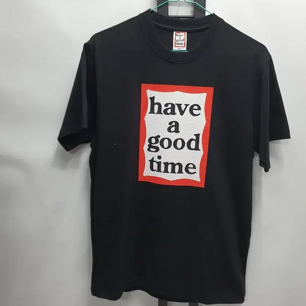 [BUNJANG] Have a Good Time Black T-Shirt Size S / 해브어굿타임 반팔티 블랙 s