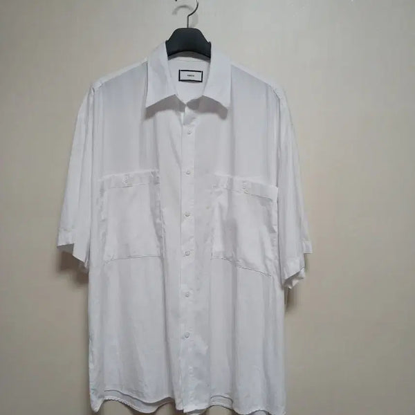[BUNJANG] SKETCH White Short-Sleeve Shirt (Size F, Big Size) / SKETCH 화이트 반팔 셔츠 F 빅사이즈