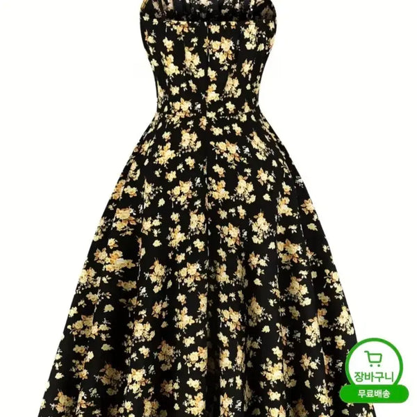 [BUNJANG] Floral Sleeveless Dress / 꽃무늬 원피스(새옷 66)