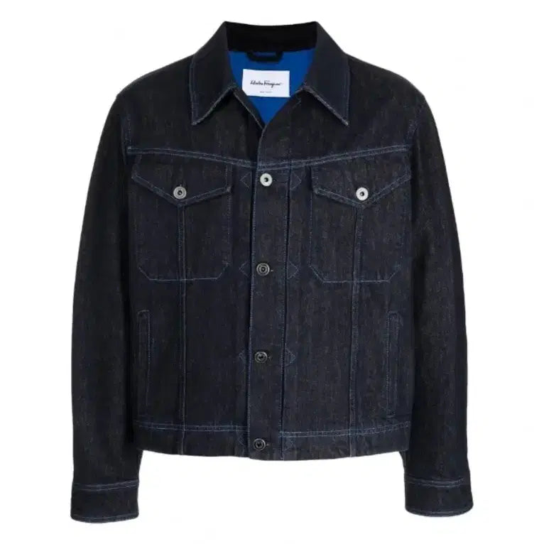 [BUNJANG] Salvatore Ferragamo Navy Denim Jacket / 살바토레 페라가모 청자켓 네이비