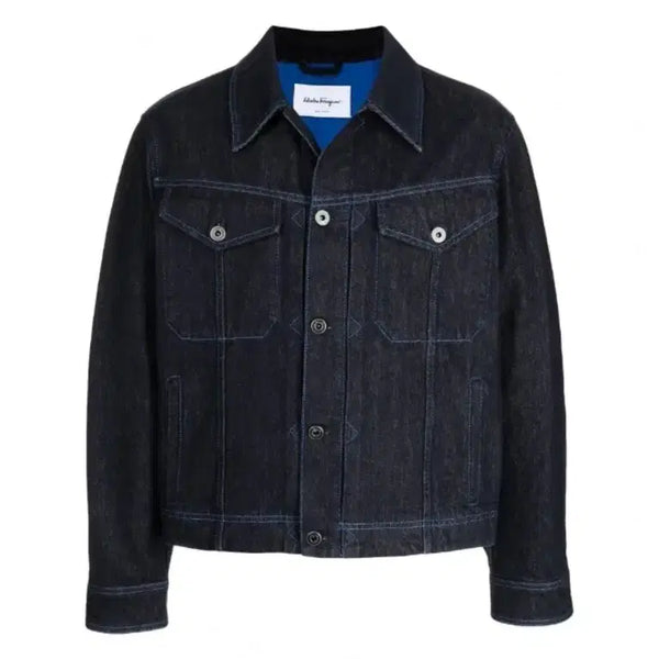 [BUNJANG] Salvatore Ferragamo Navy Denim Jacket / 살바토레 페라가모 청자켓 네이비