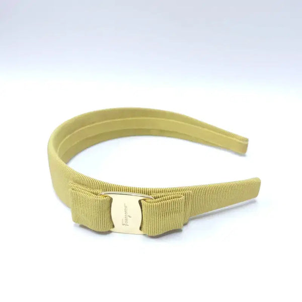 [BUNJANG] Salvatore Ferragamo Grosgrain Vara Bow Hairband Mustard / FERRAGAMO 페레가모 그로스그레인 바라보우 헤어밴드 머리띠 A888