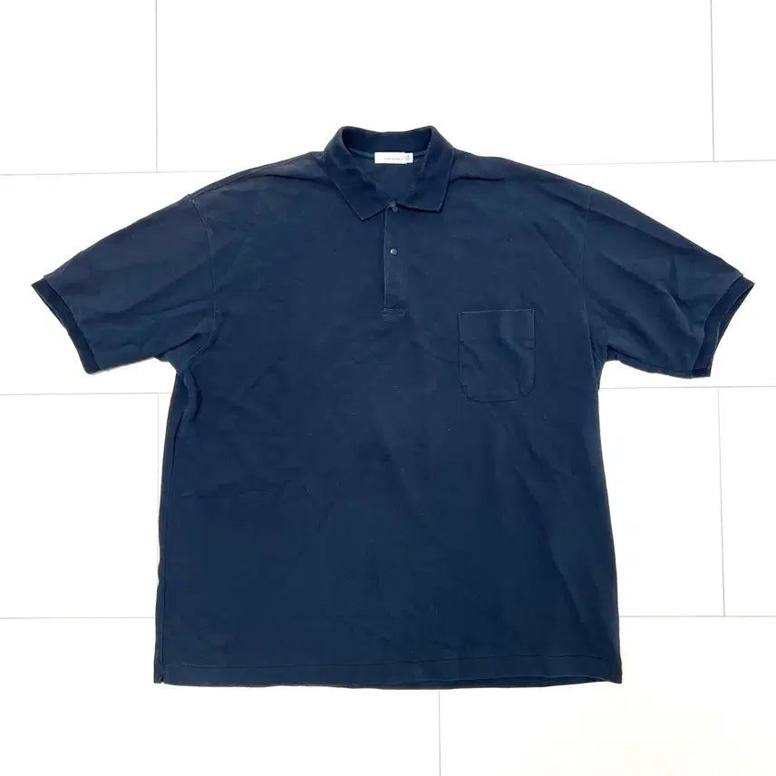 [BUNJANG] nanamica Pique Polo Shirt Navy L / 나나미카 폴로 피케 셔츠 네이비 L
