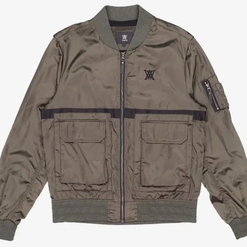 [BUNJANG] ANew Golf Khaki Blue Zip-Up Jacket / 어뉴골프 골프웨어 카키 블루종 팝니다. 정가 43만원