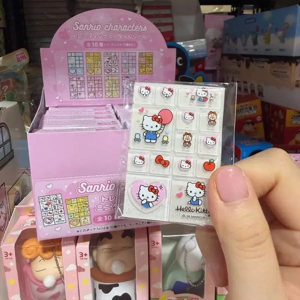 [BUNJANG] Sanrio Tile Random Stickers / 산리오 타일 랜덤 스티커 챠미 키티 우사하나 슈가버니즈 폼폼푸린 쿠리링 마슈마로
